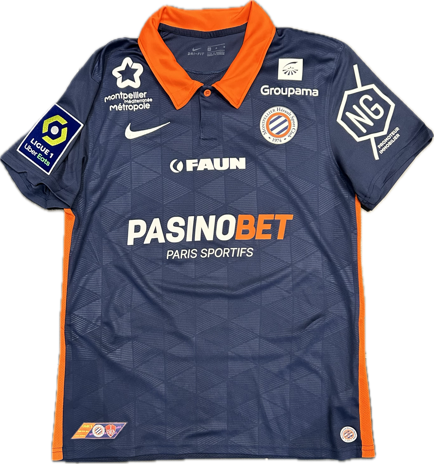 Maillot Montpellier Home 2020-2021 (porté et signé par Chotard 13) M