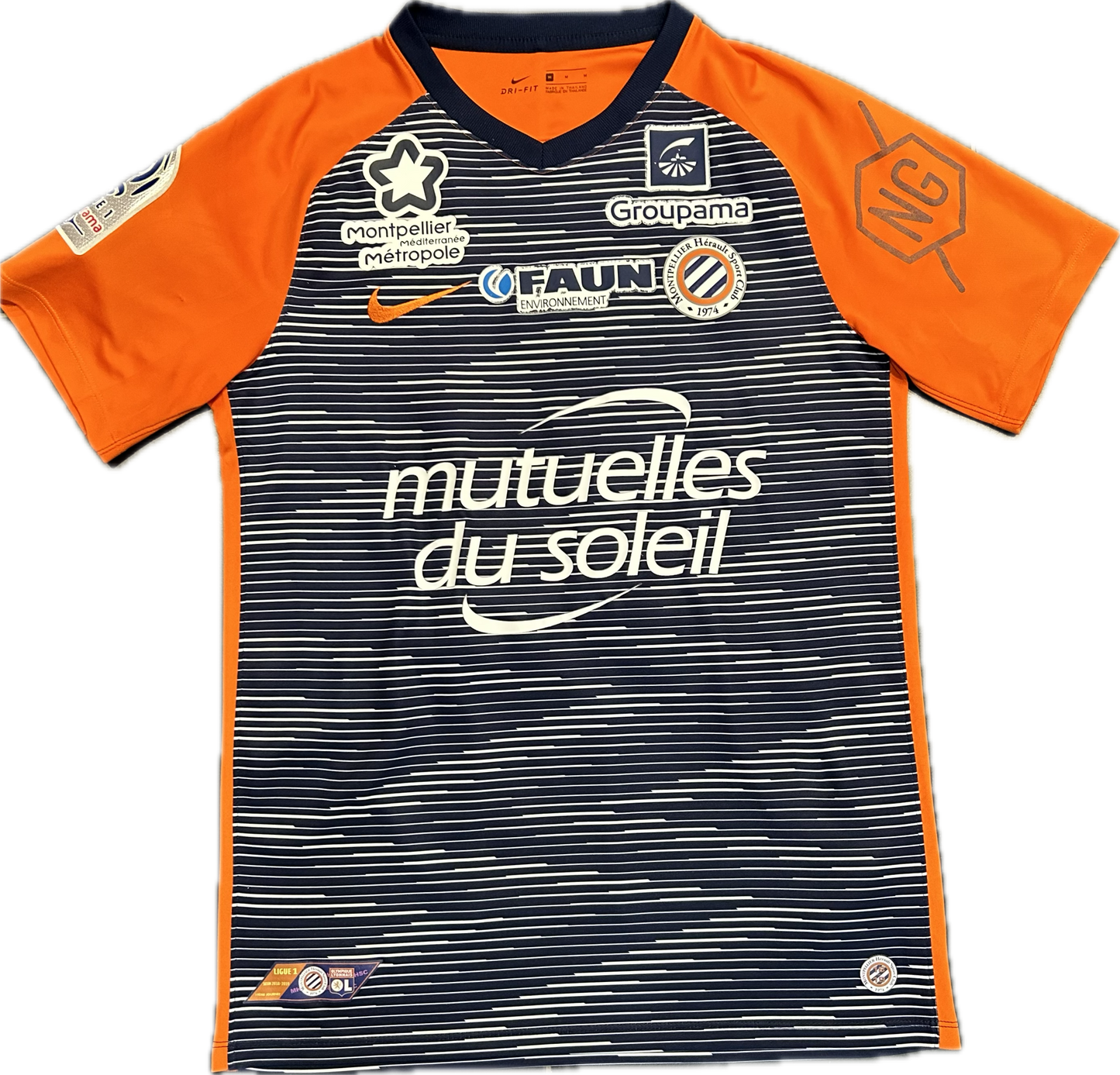 Maillot Montpellier Home 2018-2019 (porté et signé par Delort 11) M