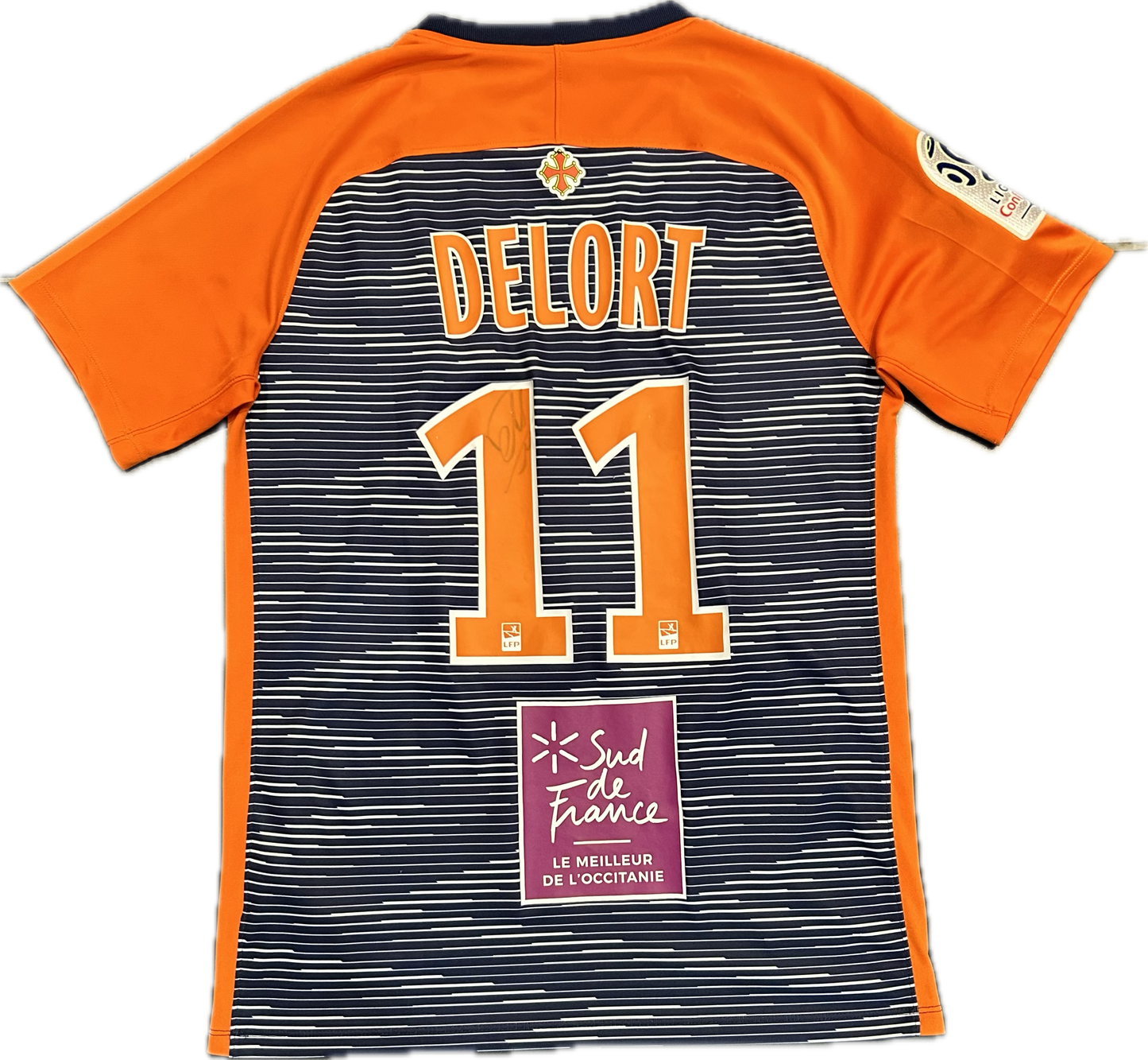 Maillot Montpellier Home 2018-2019 (porté et signé par Delort 11) M