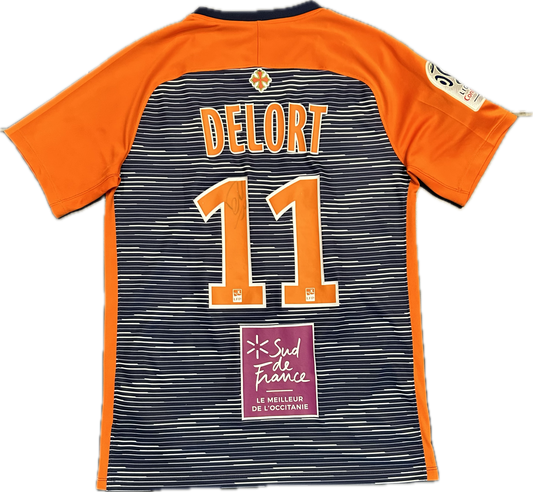 Maillot Montpellier Home 2018-2019 (porté et signé par Delort 11) M